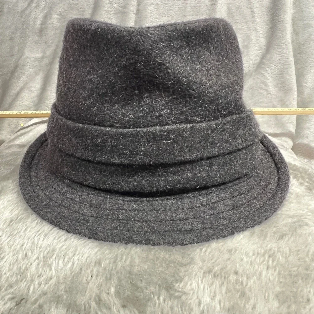 Free Authority Industry Wool Blend Fedora Hat Mens S/M Charcoal Grey Fashion‎